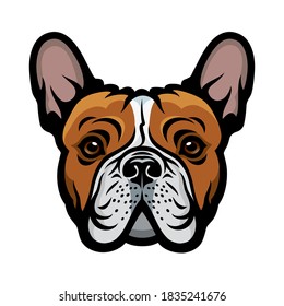 French bulldog face isolated vector illustration