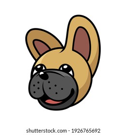 French bulldog face isolated vector illustration