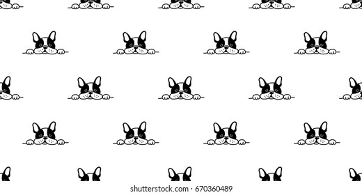 french bulldog face sleepy dog seamless pattern wallpaper background