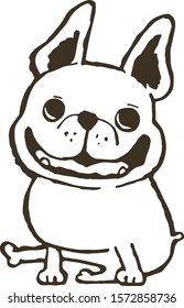 French bulldog faces. Vector illustration.