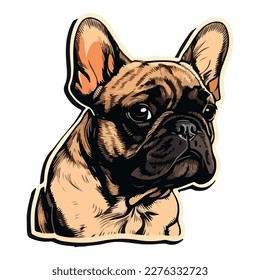 French Bulldog Flat Icon Isolated On White Background