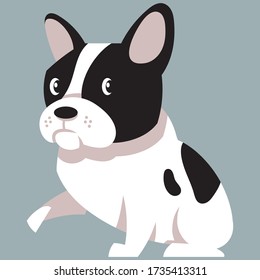 Cute Black White French Bulldog Puppy Stock Vector (Royalty Free ...