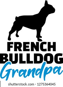 French Bulldog Grandpa silhouette black