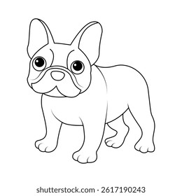 French bulldog hand drawn coloring page for kids