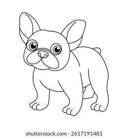 French bulldog hand drawn coloring page for kids