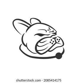 French Bulldog head Icon Illustration Template mascot