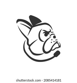 French Bulldog head Icon Illustration Template mascot