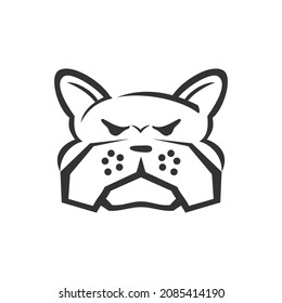 French Bulldog head Icon Illustration Template mascot