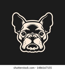 French bulldog head outline cut out silhouette