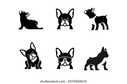 French bulldog icon design illustration template vector