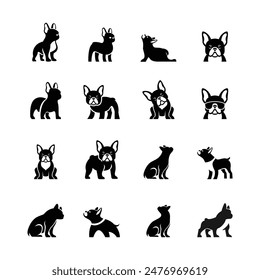 French bulldog icon design illustration template vector