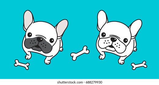 french bulldog icon. Dog icon bone icon vector illustration