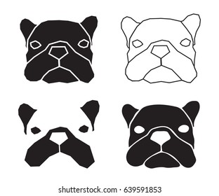 French bulldog icon style logo vector