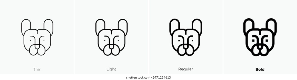 french bulldog icon. Thin, Light Regular And Bold style design isolated on white background