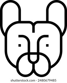 french bulldog icon. Thin linear style design isolated on white background