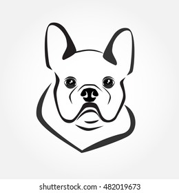 French Bulldog Icon Vector. Dog Head Logo. Cute Puppy Face Simple Design.