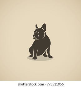 French bulldog icon - vector illustration