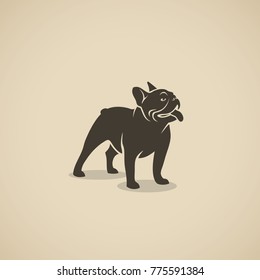 French Bulldog Icon - Vector Illustration