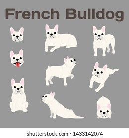 French bulldog illustration,dog poses,dog breed