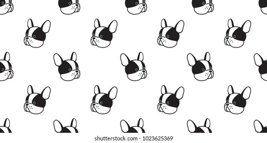 french bulldog isolated dog head seamless pattern vector wallpaper background