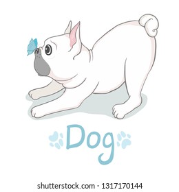 French bulldog isolated on white background. Vector illustration, dog, animal.