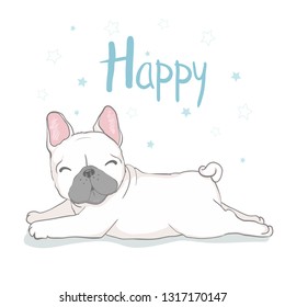 French bulldog isolated on white background. Vector illustration, dog, animal.