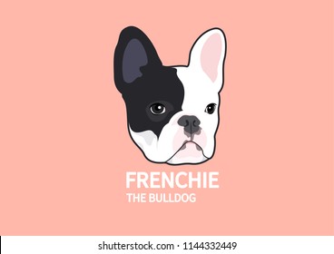 French Bulldog Logo. Cute Frenchie The Bulldog logo symbol for your variety of design artworks.For T-shirt screens, printing cards, branding, etc. 