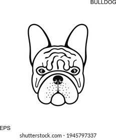French bulldog logo. Isolated french bulldog on white background