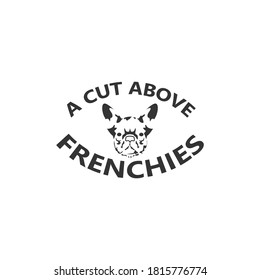 french bulldog logo on white background design vector eps10