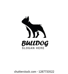 French Bulldog Logo Template Isolated On White Background