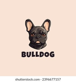 French bulldog mascot logo design template vector icon illustration. French bulldog symbol