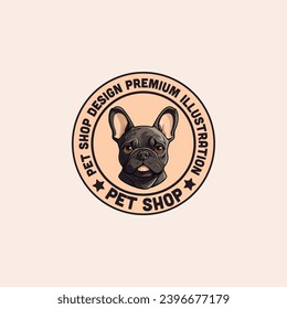 French bulldog mascot logo design template vector icon illustration. French bulldog symbol