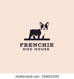 French bulldog negative space dog logo mascot icon illustration