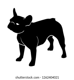 French Bulldog on a white background. Silhouette. Vector illustration