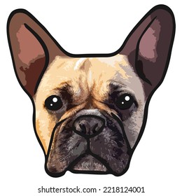 French Bulldog Pet Colored Drawing