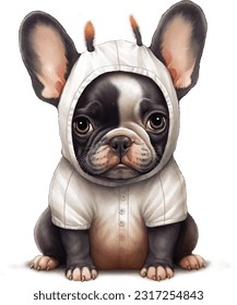 french bulldog, pet, dog, cute costume, dog's cloth