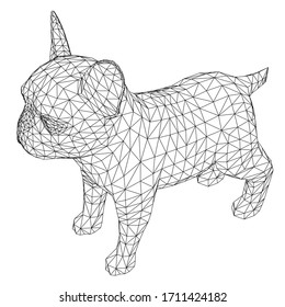 French Bulldog polygonal lines illustration. Abstract vector dog on the white background