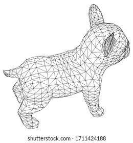 French Bulldog polygonal lines illustration. Abstract vector dog on the white background