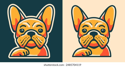 French Bulldog pop art poster style vector design