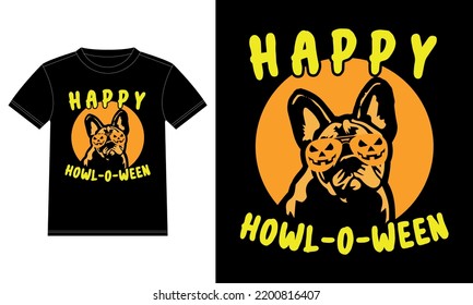French Bulldog Pumpkin Howl-o-ween T-Shirt  svg
