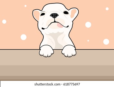 French Bulldog Puppy is begging you to feed her with snacks. Vector illustration of an adorable French Bulldog pup pleading for snacks. Captivating and heartwarming design.