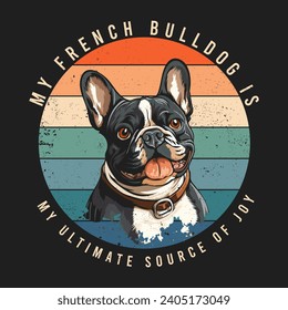 French Bulldog Retro Tshirt Illustration Vector