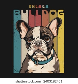 French Bulldog retro vintage  tshirt Design