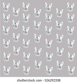 French bulldog seamless background. Vector illustration.