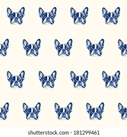 French Bulldog Seamless Pattern