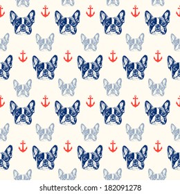 French Bulldog Seamless Pattern