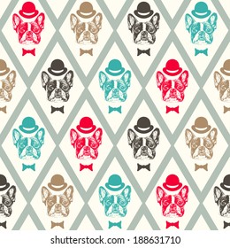 French bulldog seamless pattern