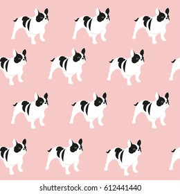 French bulldog seamless pattern