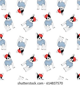  french bulldog seamless pattern