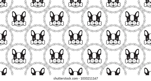 french bulldog seamless pattern dog bone vector isolated wallpaper background